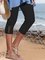 Plain color patterned elastic waist lace high elastic pants Capri Leggings Plus Size