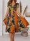 Boho Printed V Neck Floral Women Dress