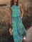 Tribal Crew Neck Sleeveless Woven Dresses