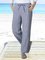 Plain cotton linen loose holiday pocket Elastic Waist Pants Plus Size