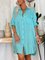 Casual Shawl Collar Cotton Buttons Shirt Dress