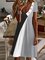 V neck Color Block Casual Dresses