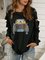Cotton-Blend Crew Neck Long Sleeve Sweatshirt