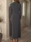 Casual Cotton-Blend Crew Neck Shirred Dress