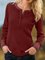 Aqua Blue Casual Cotton-Blend Long Sleeve Buttoned Top