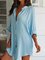 Shirt Collar Pockets Casual Dresses