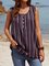 Buttoned Cotton Shift Sleeveless Shirts & Tops