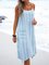 Striped Holiday Sleeveless Basic Crew Neck Dresses