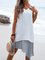 Color-Block A-Line Casual Cotton Dresses