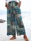 Casual Geometric Cotton Pants
