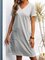 Vintage Striped Pockets Cotton Dresses