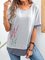 Short Sleeve Shift Crew Neck Boho Shirts & Tops