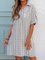 Shirt Collar Cotton Lady Shift Dresses