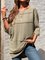 Crew Neck Casual Polyester Cotton Shirts & Tops