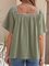 Ethnic Cotton Square Neck Short Sleeve Shirts & Tops