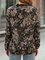 Casual Vintage Turtleneck Knitted Floral Sweater Shirts & Tops