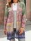 Geometric Long Sleeve V Neck Cardigan Outerwear