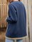 Dark Blue Jacquard Appliqued Long Sleeve Outerwear