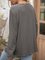 Deep Gray Crew Neck Long Sleeve Cotton-Blend Top