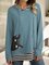 Cat Hoodie Long Sleeve Shirts Blouses