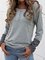 Casual Striped Color-Block Crew Neck Shirts & Tops