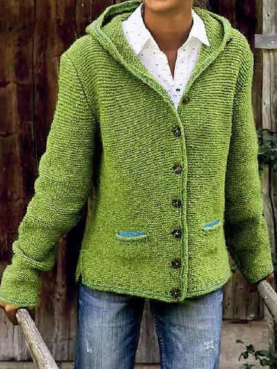 Roselinlin Women Coat Hoodie Long Sleeve Casual Cotton Coat