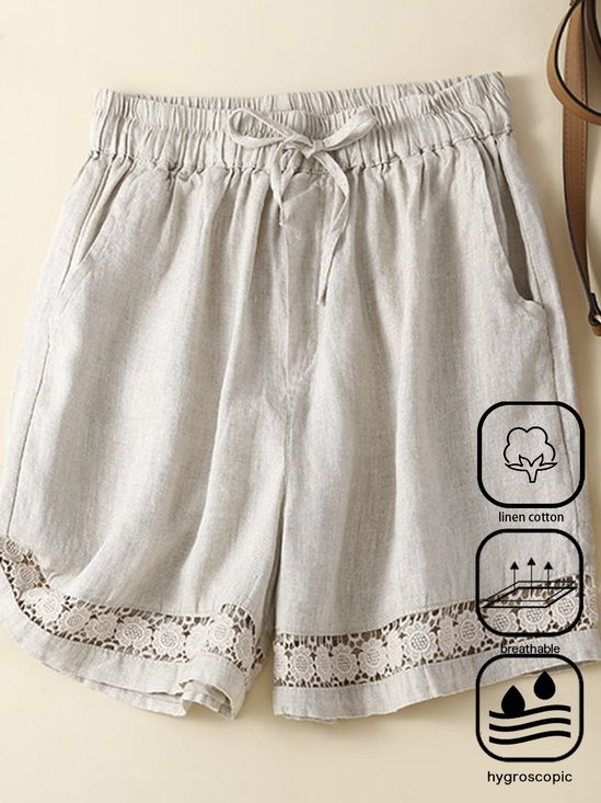 Casual Cotton And Linen Loose Shorts