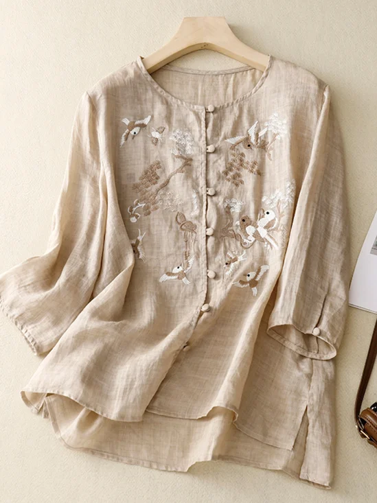 Loose Casual Crew Neck Blouse