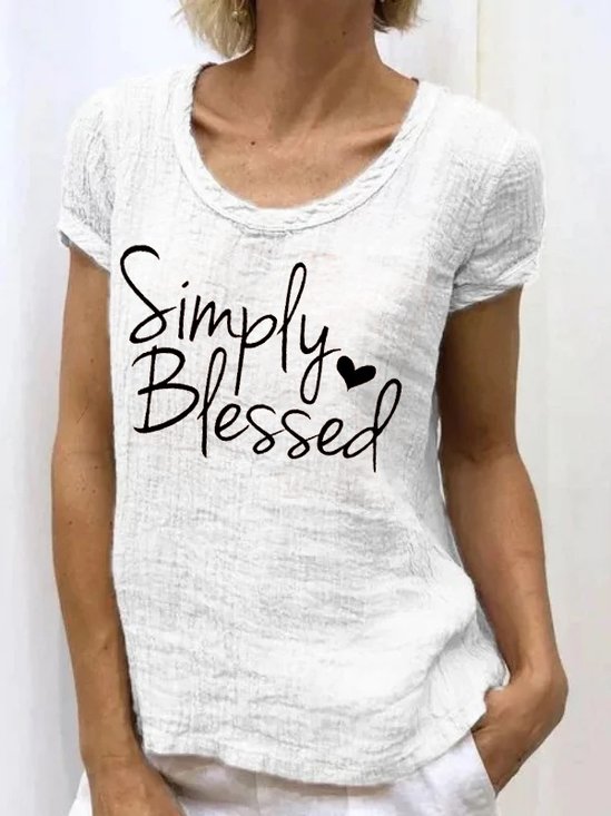 Loose Casual Crew Neck Word Blouse