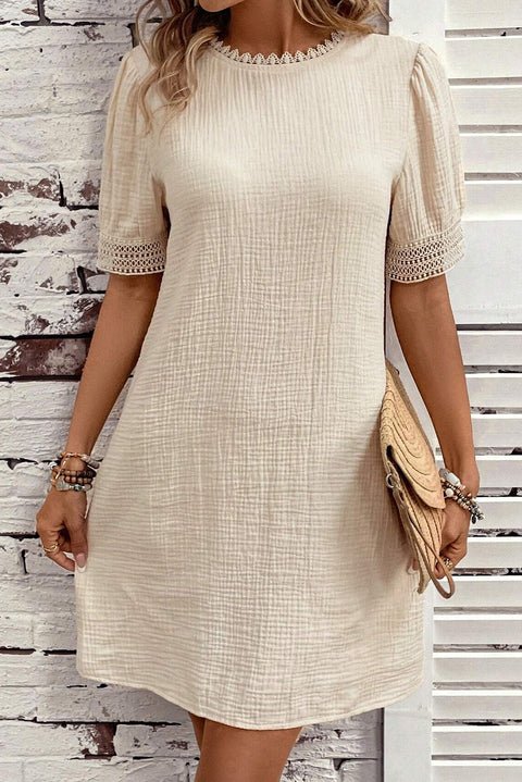 Crew Neck Casual Dress With No
