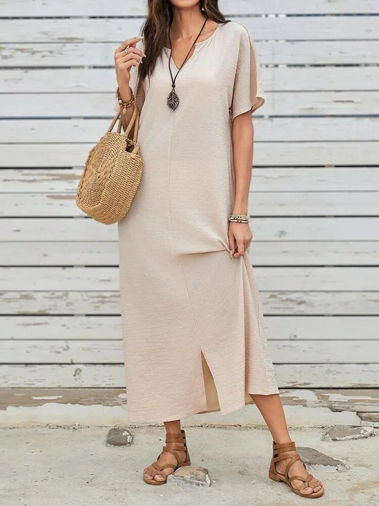 Notched Vacation Dress With No