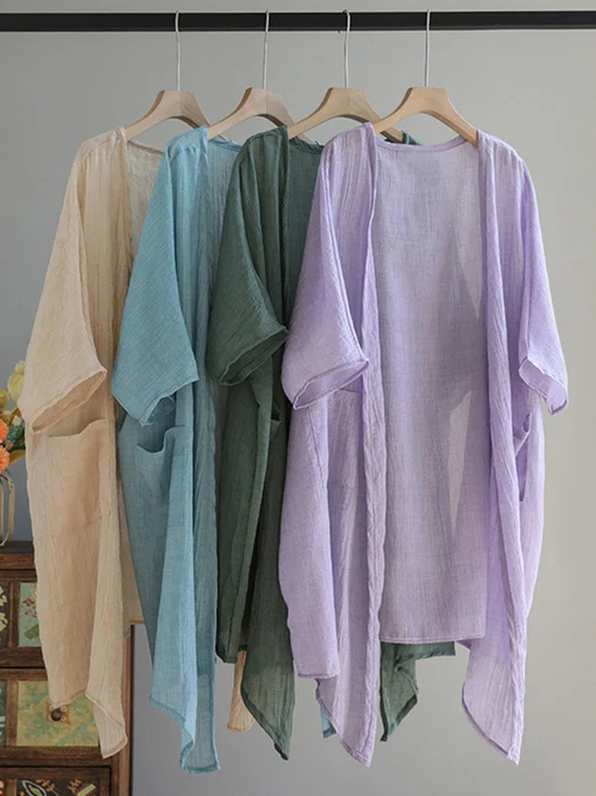 Others Cotton Casual Loose Kimono