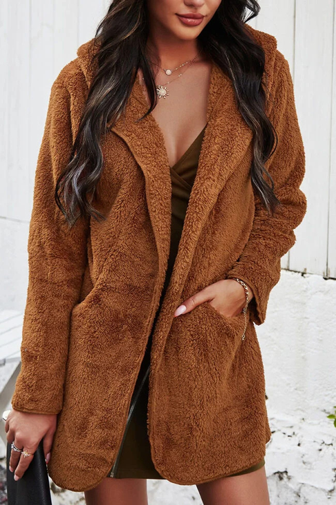 Casual Hooded Teddy Jacket