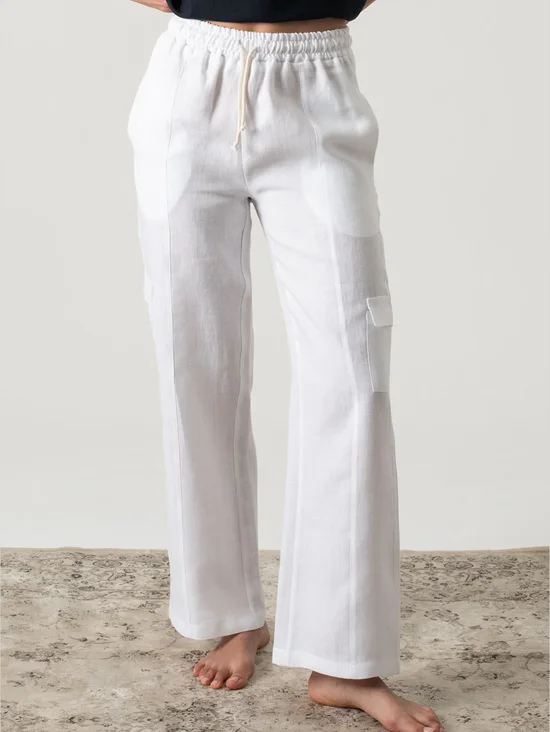 Plain Linen Loose Pants