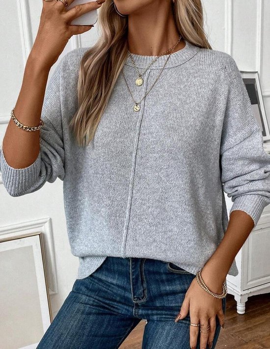Crew Neck Casual Loose Sweater