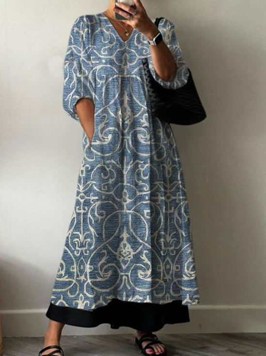 Women's Spring Floral Print Casual Dress