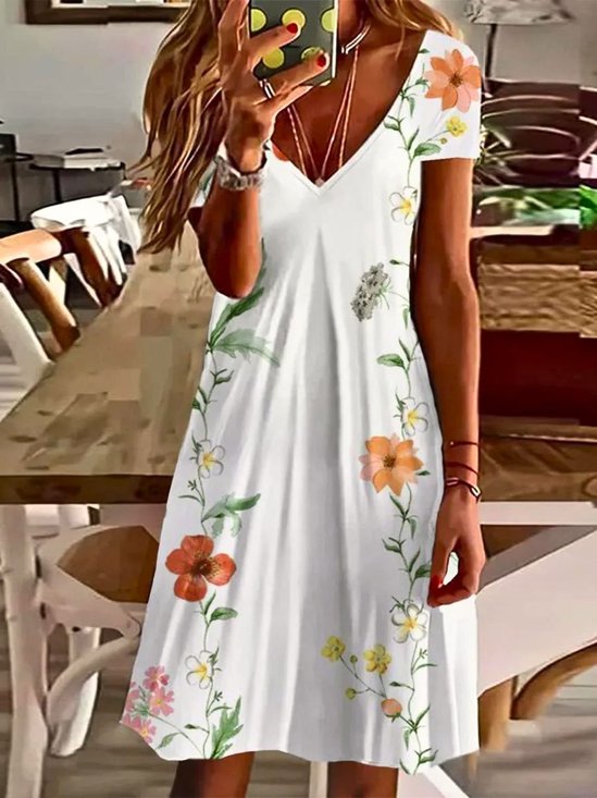 Cotton Hawaii Regular Fit Floral Dress With No