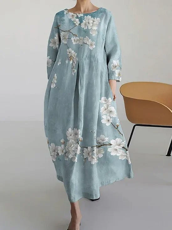 Casual Crew Neck Dress With No