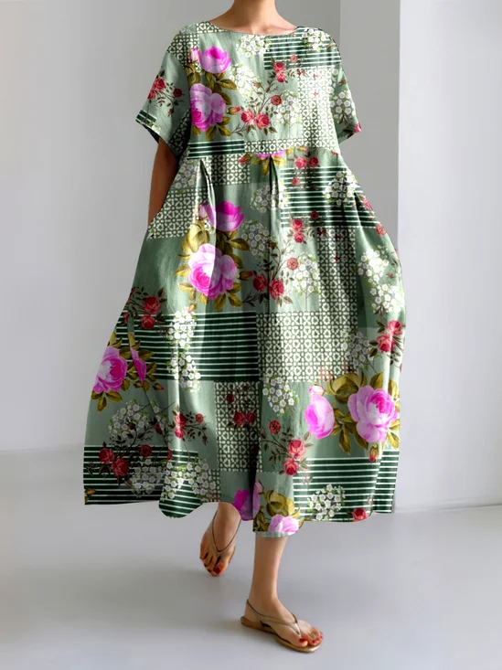 Casual Regular Fit Crew Neck Dress With No