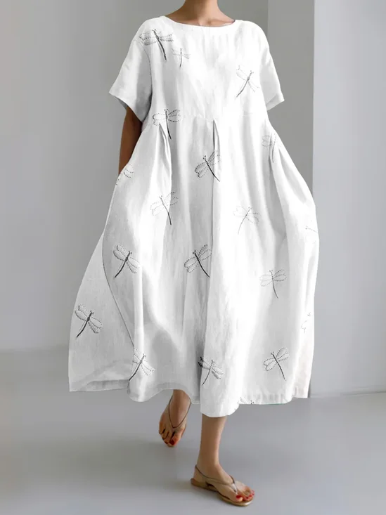 Casual Cotton Dress With No