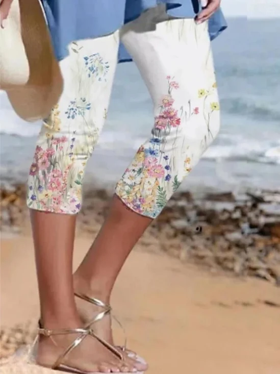 Cotton Regular Fit Casual Floral Pants