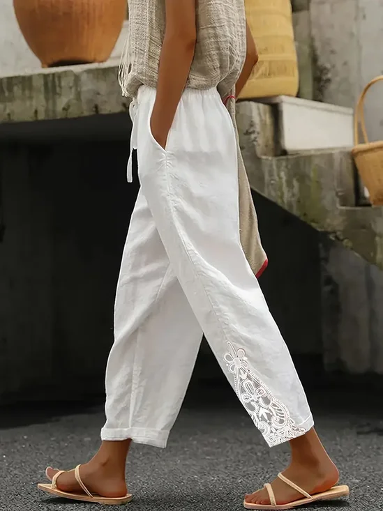 Women's Spring Floral Print Casual Pants