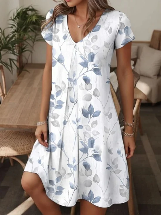 Elegant Floral Dress With No