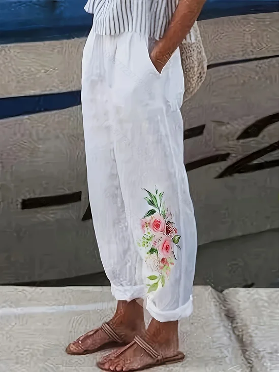 Women's Floral Print Casual Pants