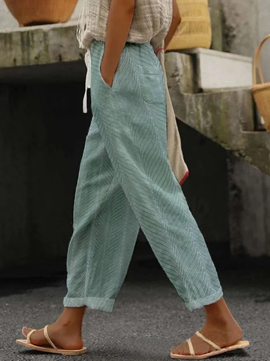 Women's Herringbone Print Casual Pants