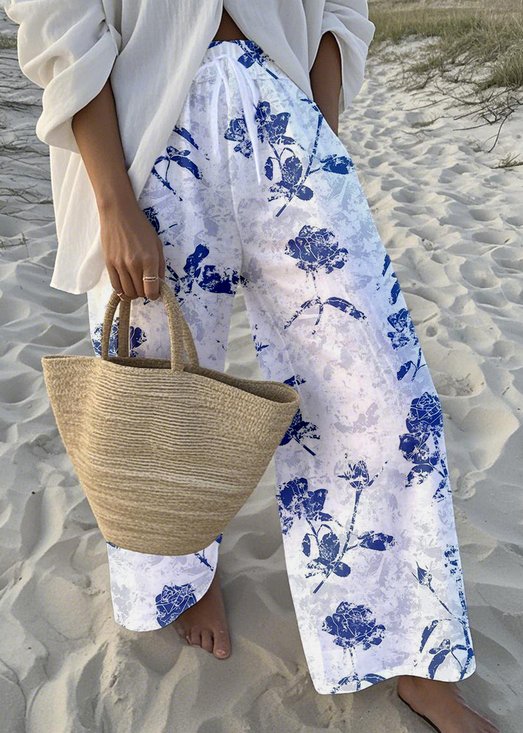 Floral Simple Loose Pants