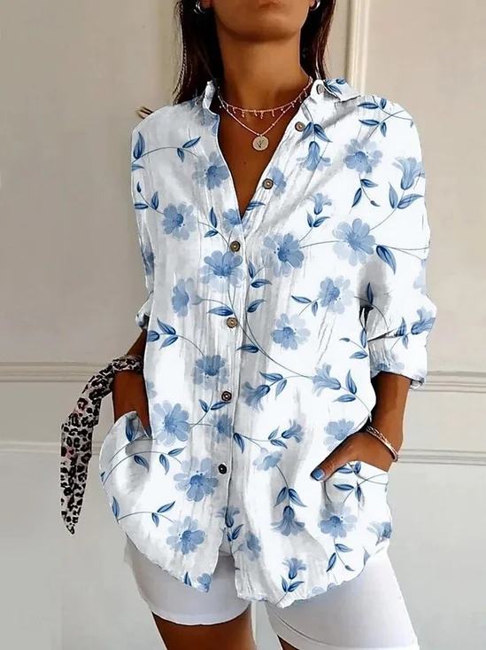 Floral Regular Fit Casual Cotton Shirt