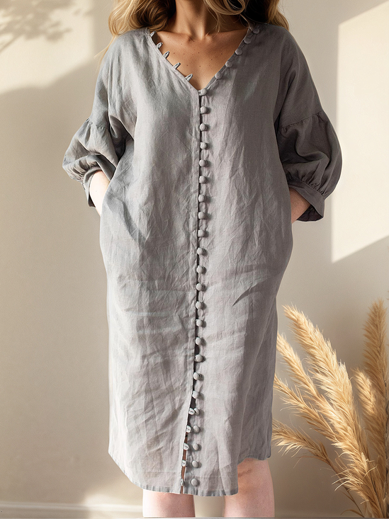 Cotton And Linen Linen Dress