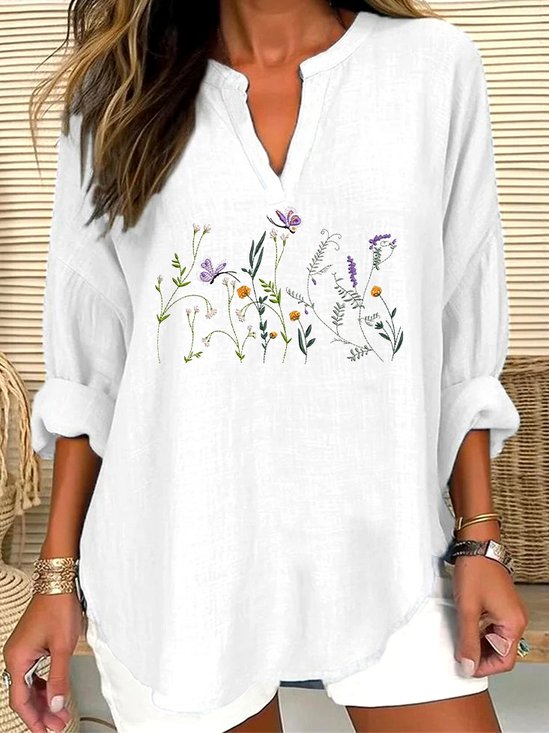 V Neck Casual Shirt