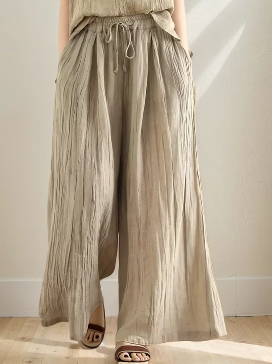 Casual Straight linen-cotton Pants